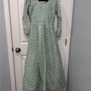 Beaded Mint Green Embellished Gown